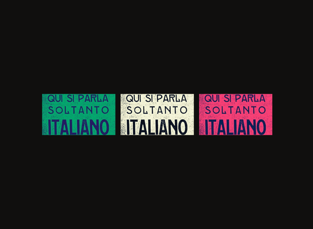 manifesto con scritta: qui si parla soltanto italiano